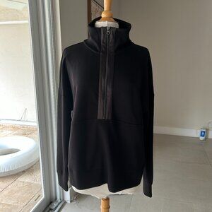 Women's Simply Vera Vera Wang Satin Trim Scuba Half-Zip Pullover Size XL Like